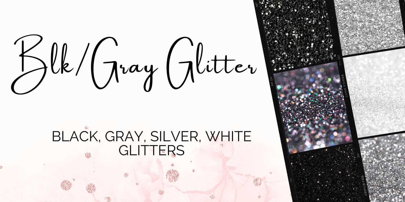 Blk/Gray/Silver/White Glitter