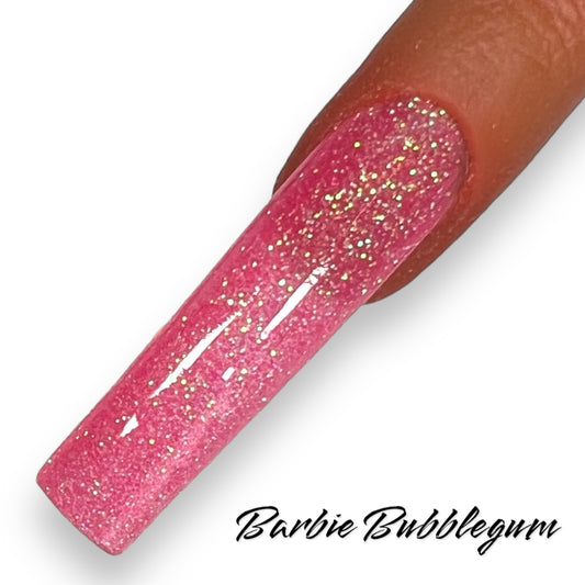 Barbie Bubble Gum • Glitter Acrylic